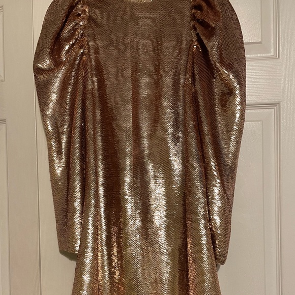 ULLA JOHNSON ROSE GOLD NEPTUNE SEQUIN DRESS - Picture 4 of 5